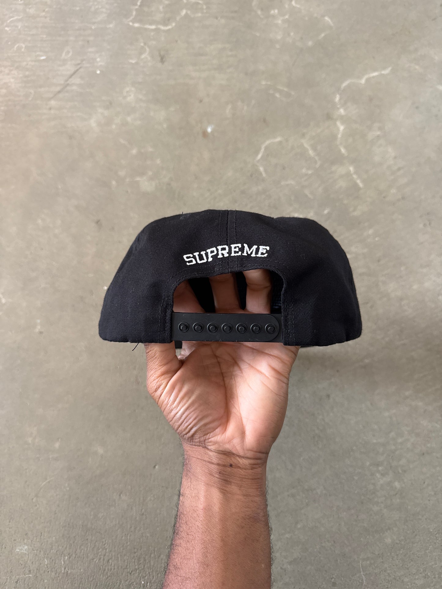 Supreme Shattered Logo 5-Panel Black Snapback Hat
