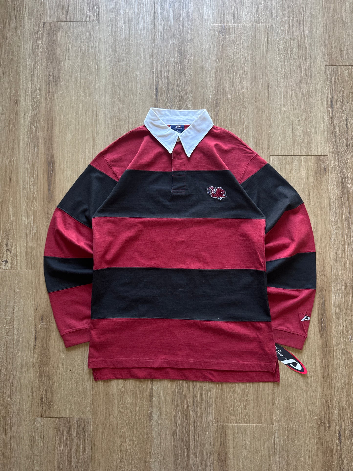 Pro Player University Of South Carolina Gamecocks Striped Long Sleeve Embroidered Rugby