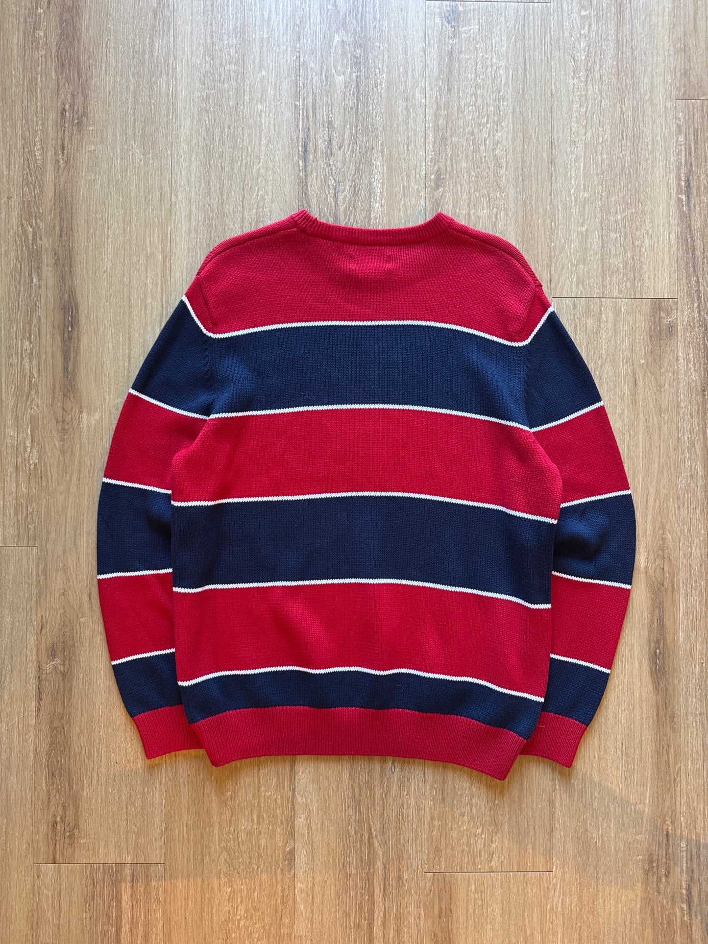 Chaps Classic-Fit Crewneck Red Stripe Sweater