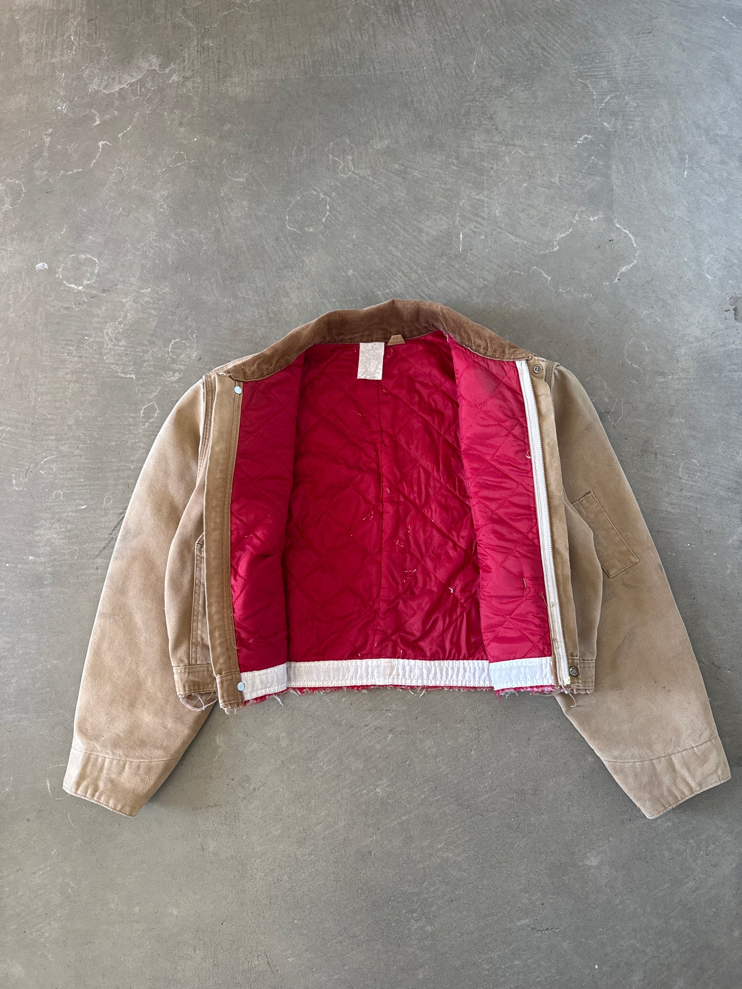 Carhartt Women’s Cropped Distressed Tan Jacket
