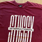 Stussy International Burgundy Spellout Tee