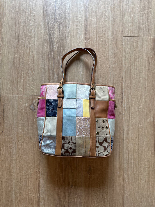 Coach Signature Sufflette Leather Handbag Tote Purse