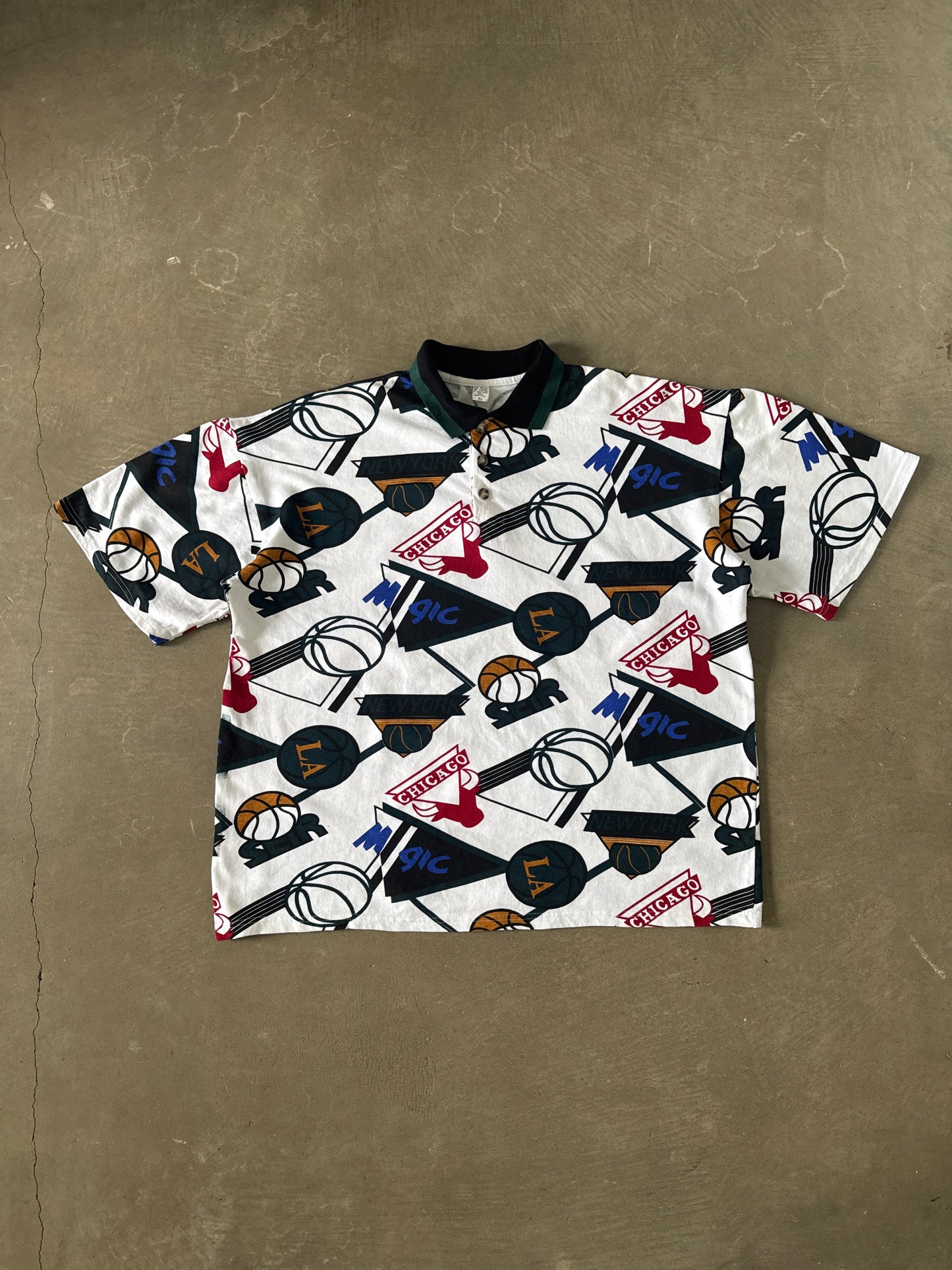 Vintage NBA Monogram Logo Boxy Fit Logo Polo Shirt