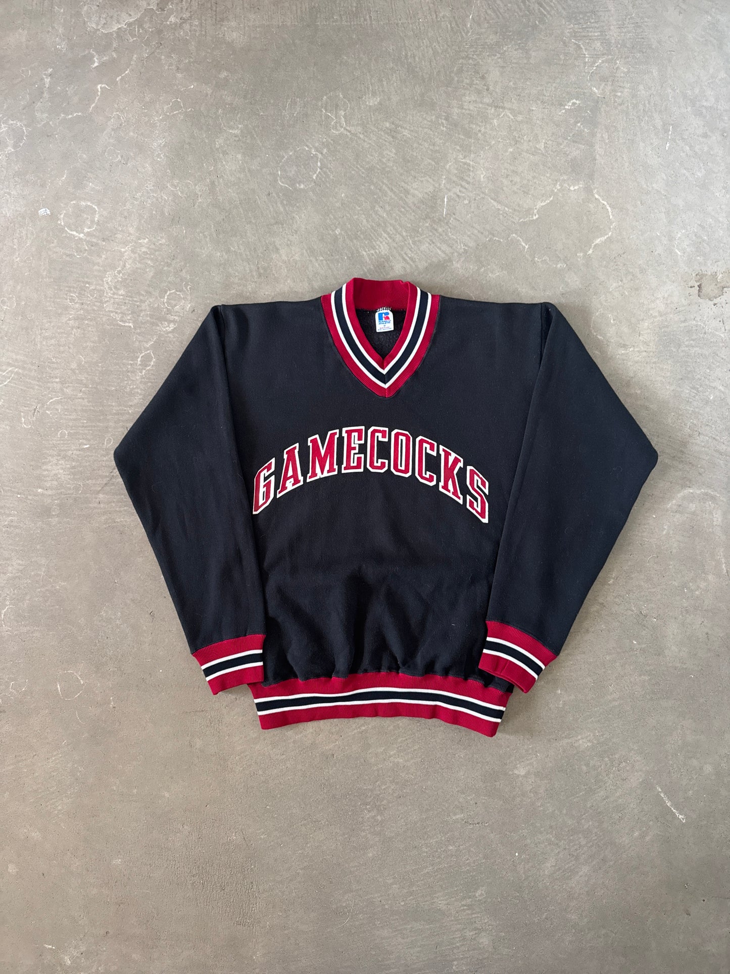 Vintage 80s Russell Athletic University Of South Carolina Gamecocks V-Neck Sweatshirt