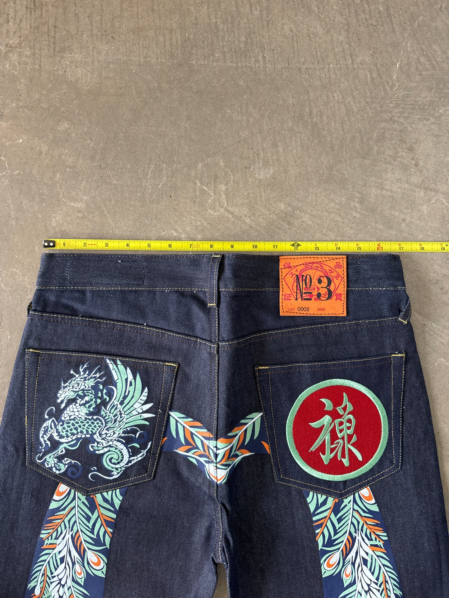 Evisu Embroidered Japanese Art Selvedge Denim Jeans