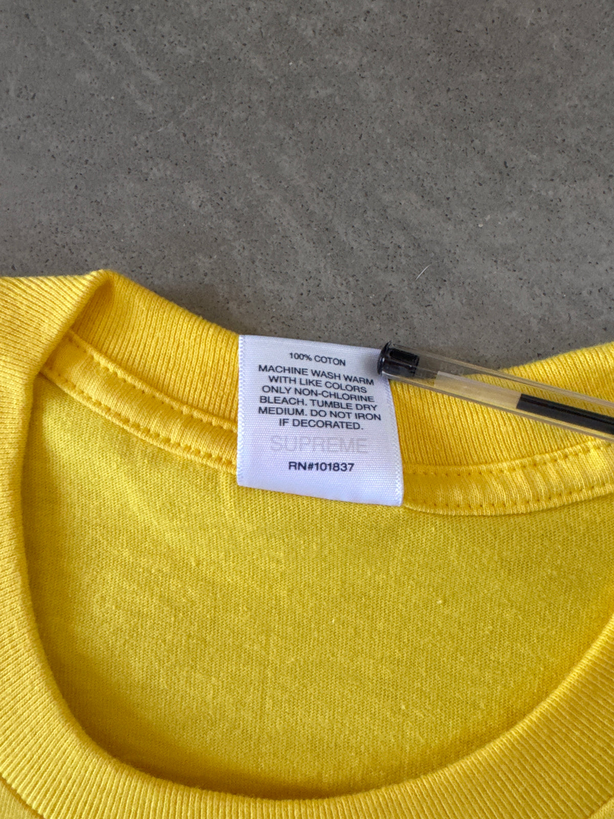 Supreme Futura Logo Yellow Tee (FW20)