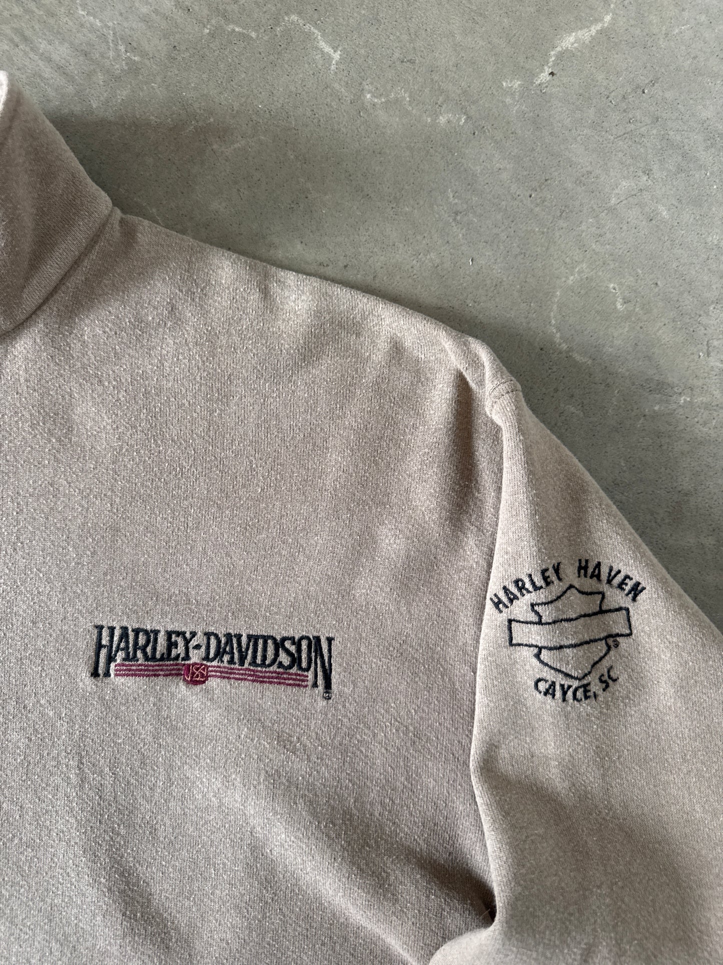 Vintage Harley Davidson Haven Cayce, SC Quarter Zip Pullover