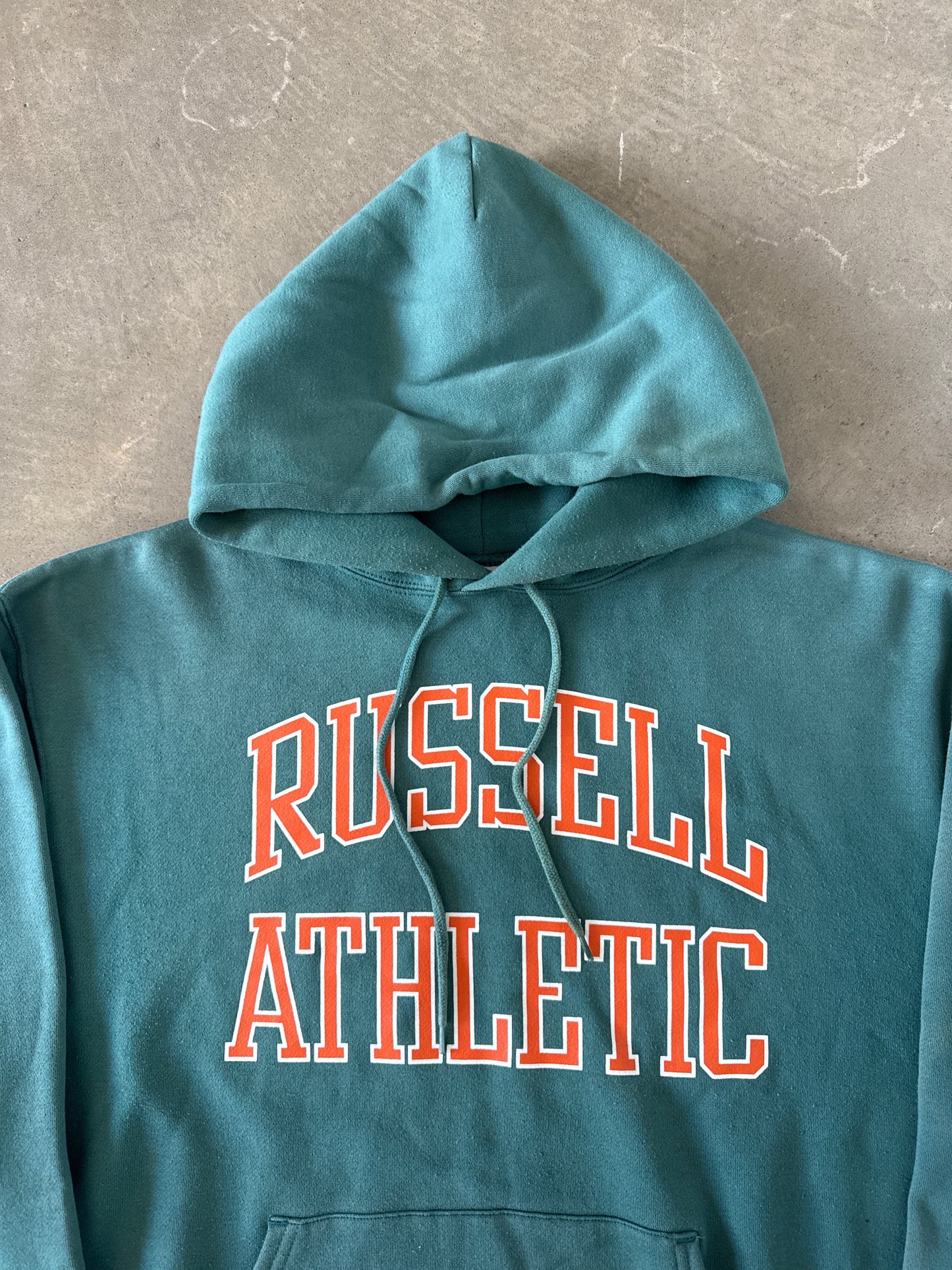 Vintage 90s Russell Athletic Teal Logo Hoodie