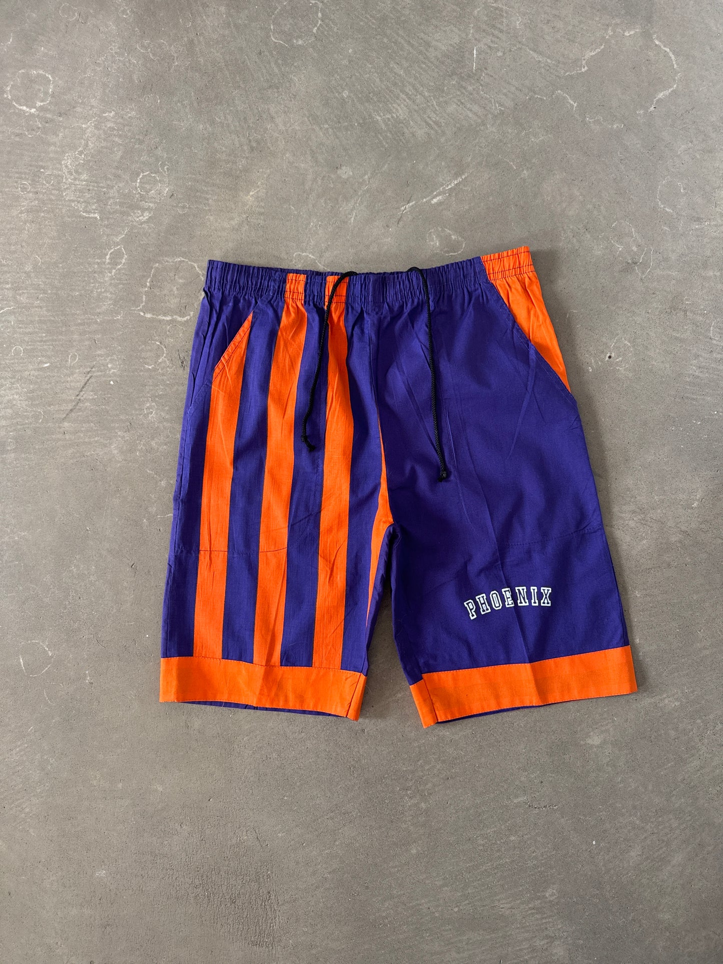 Vintage 90s Phoenix Suns Striped Hooded Tee Shorts Set