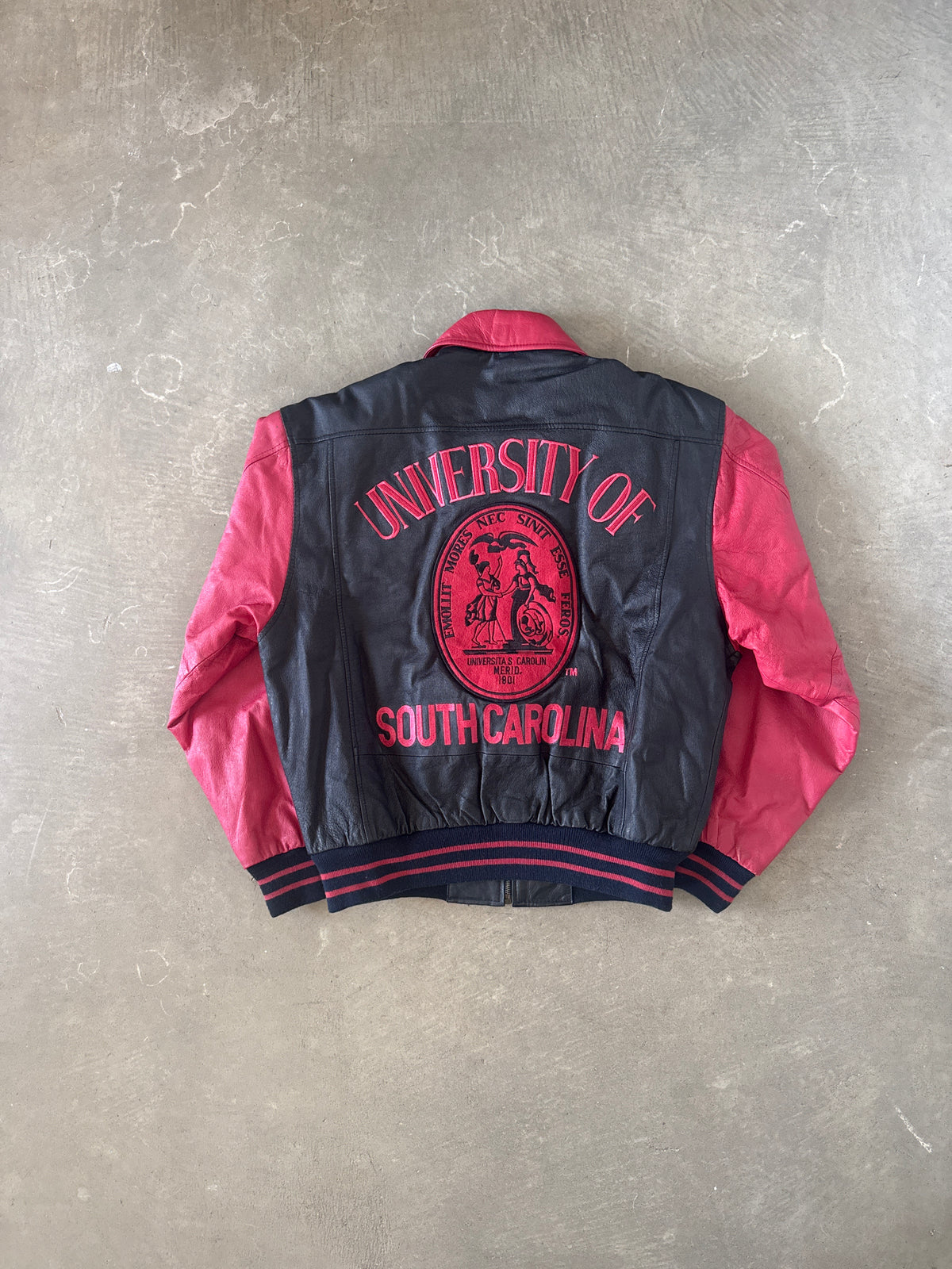 Vintage 90s CSC Sportswear University Of South Carolina Gamecocks Leather Varsity Jacket
