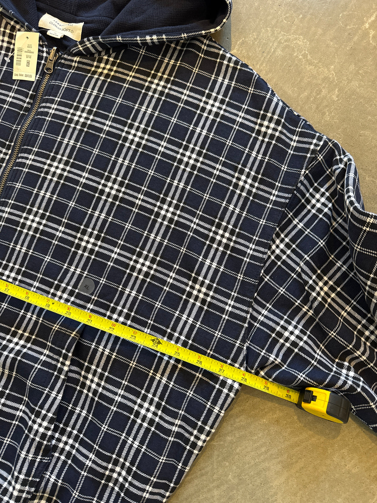 Aeropostale Cloud Soft Plaid Reversible Boxy Full-Zip