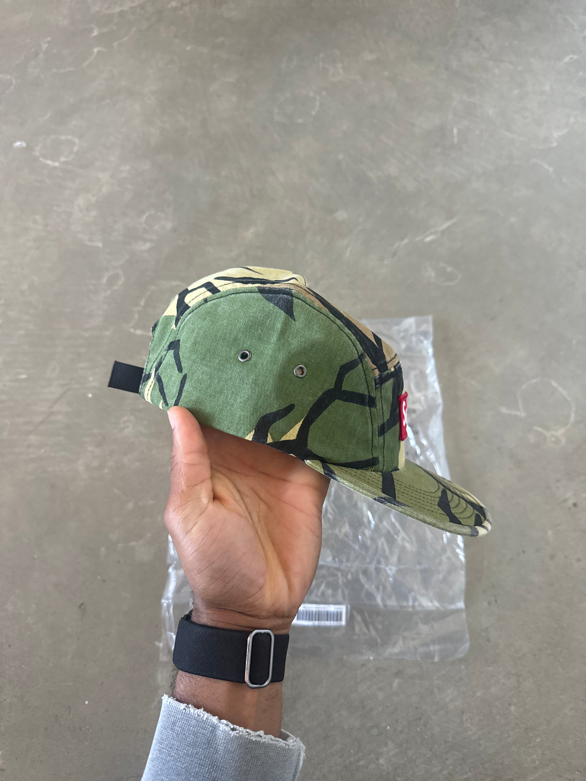 Supreme 5-Panel Predator Olive Camo Camp Cap Hat (FW26)