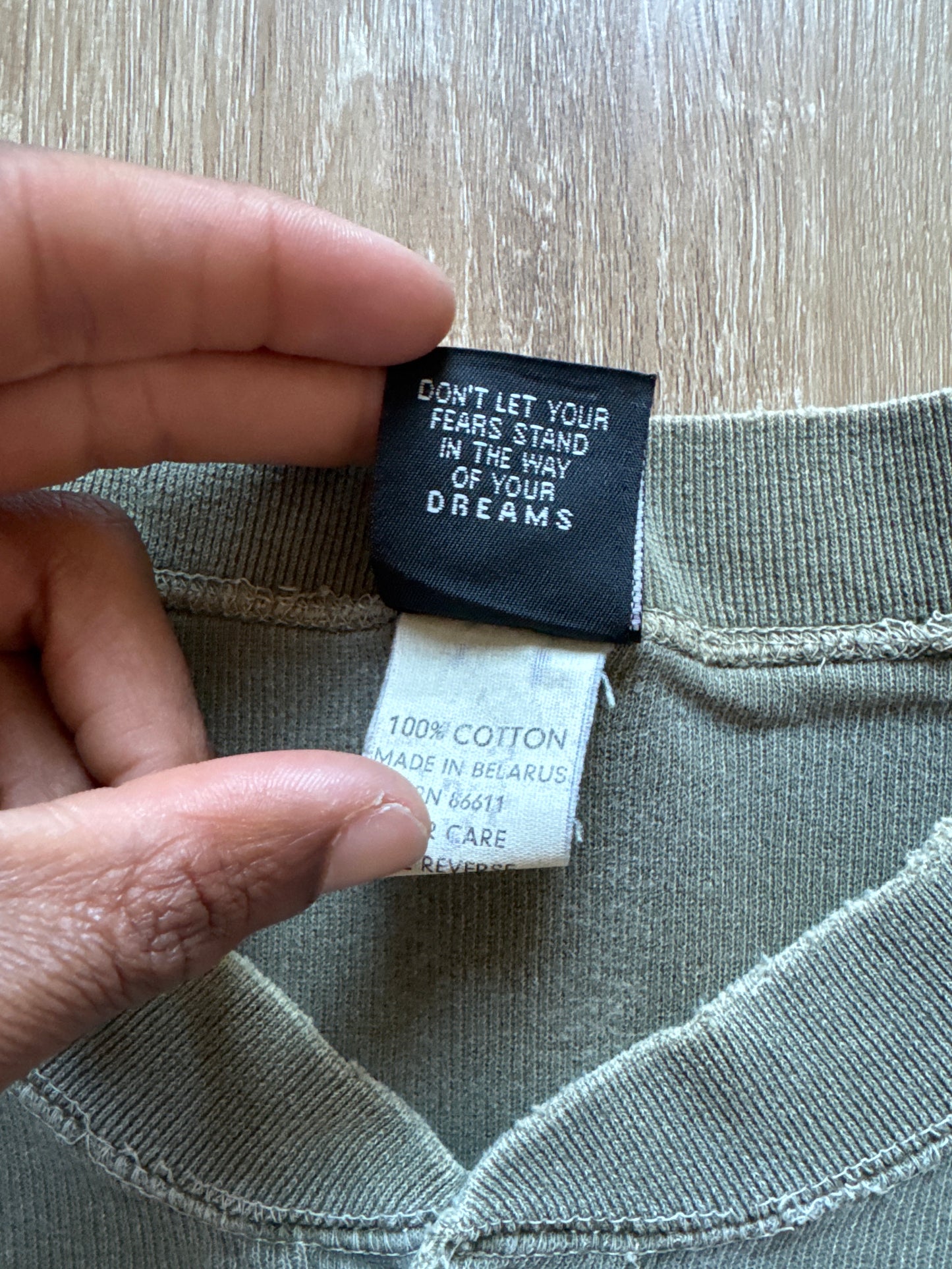 Vintage No Fear Green Embroidered Logo Quarter Button Up Tee