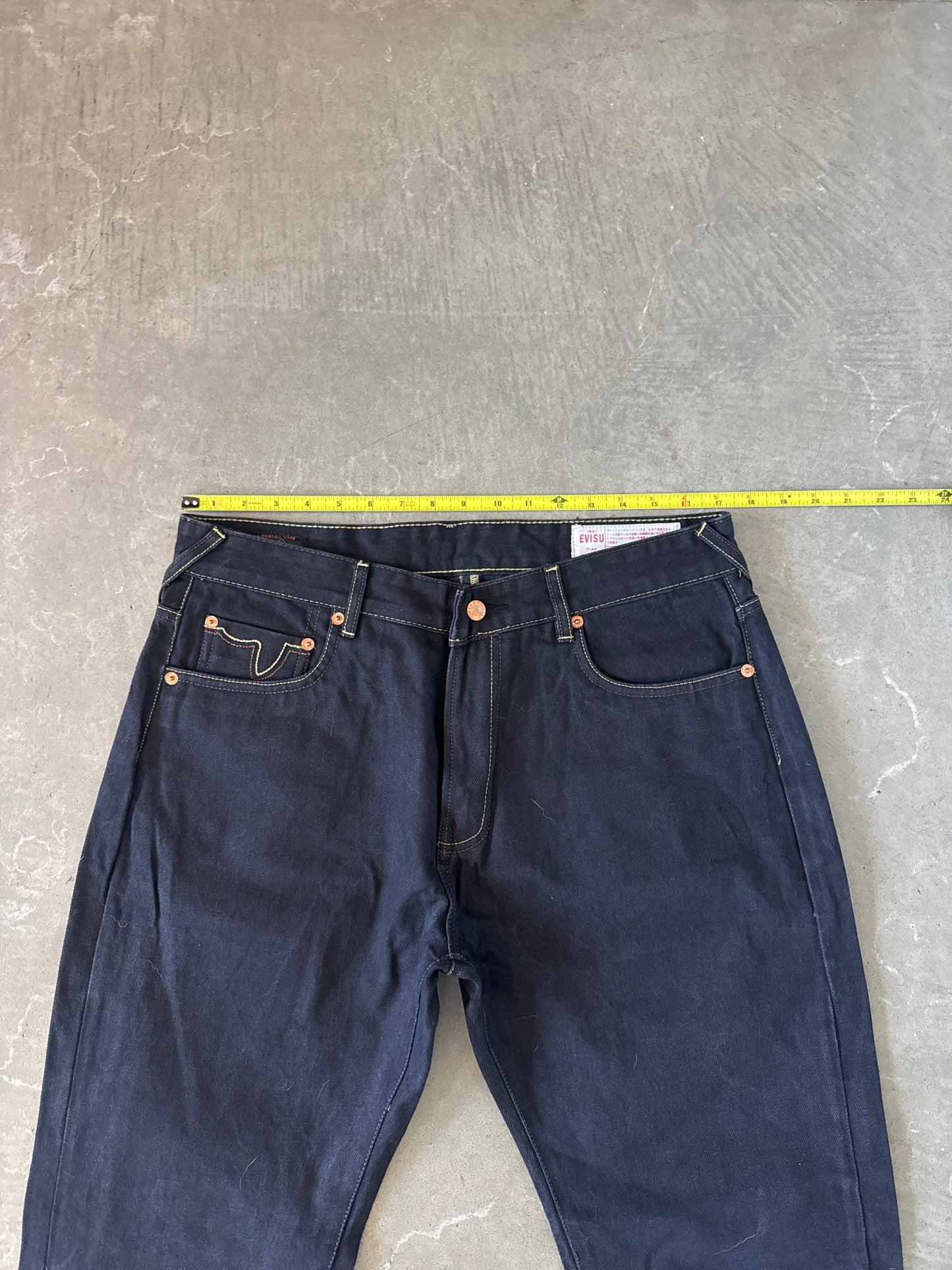 Evisu Embroidered White Bull Selvedge Japanese Denim Jeans