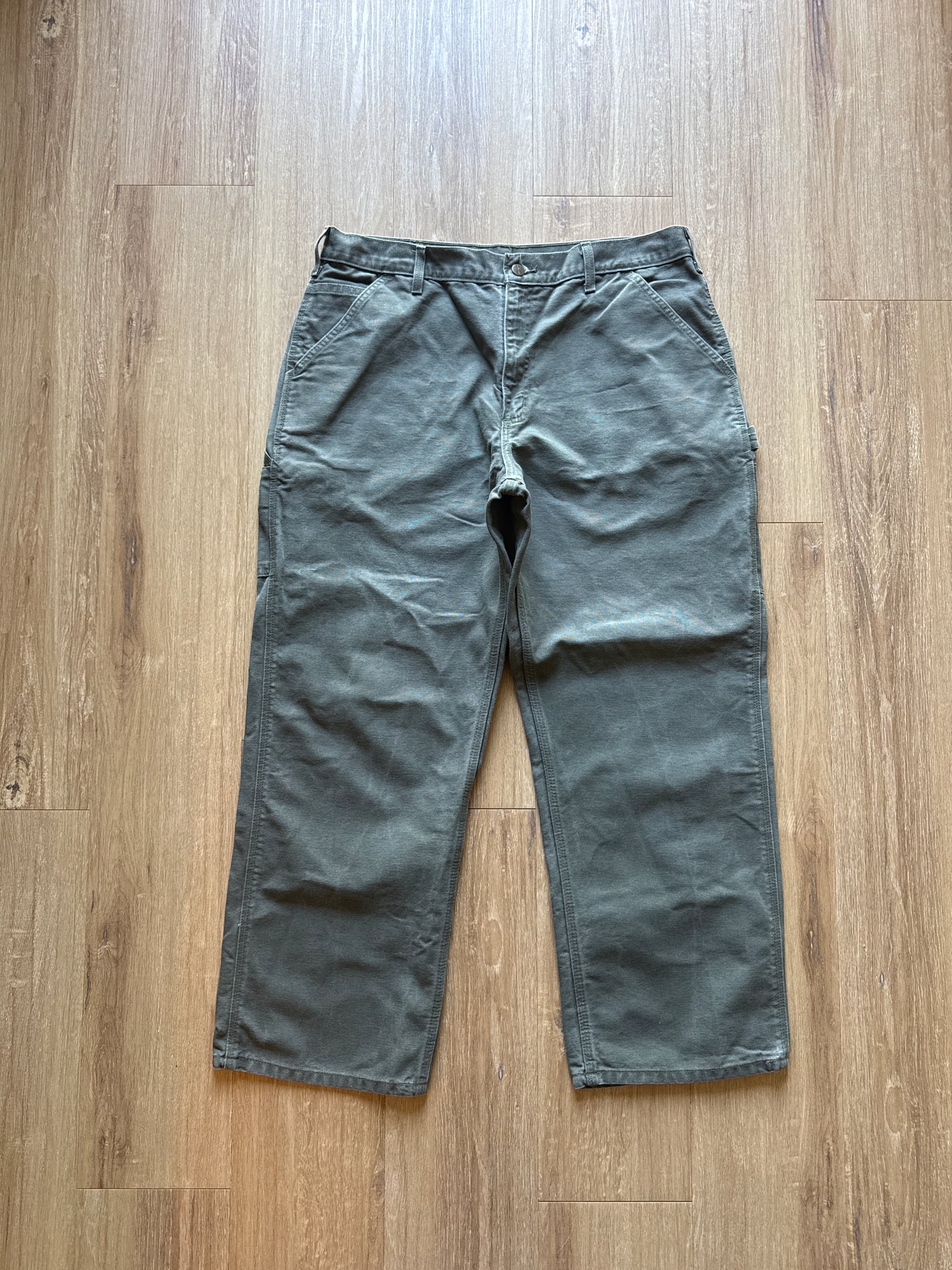 Carhartt Olive Green Original Dungaree Fit Carpenter Pants