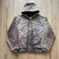 Vintage Carhartt Sunfaded Distressed Brown Hooded Zip Up Jacket