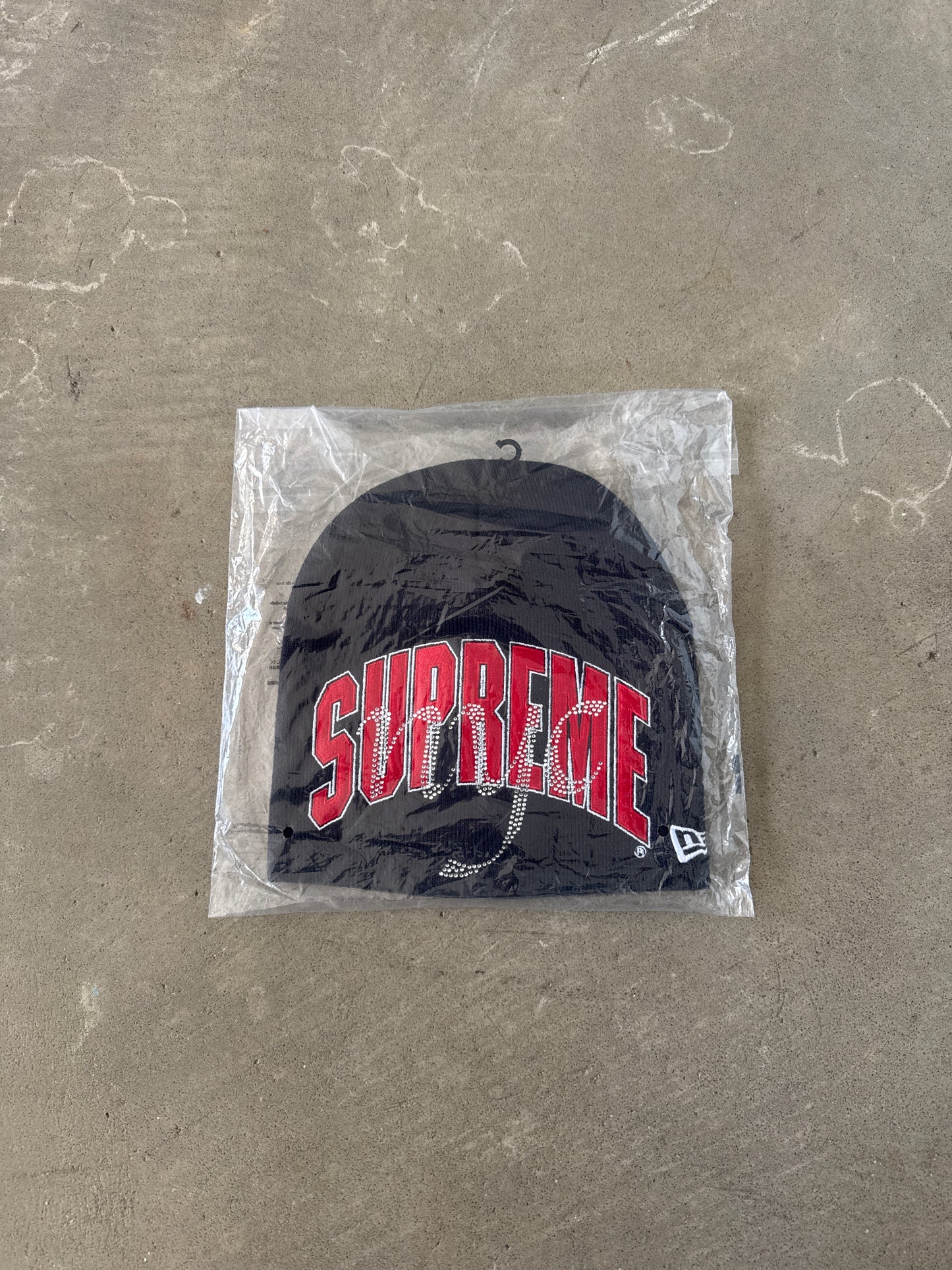 Supreme New Era Rhinestone Navy Beanie