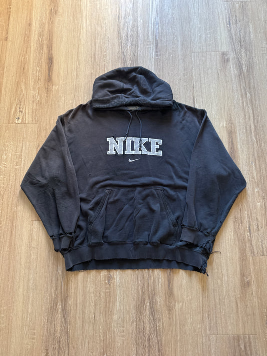 Vintage Nike Distressed Center Swoosh Logo Hoodie