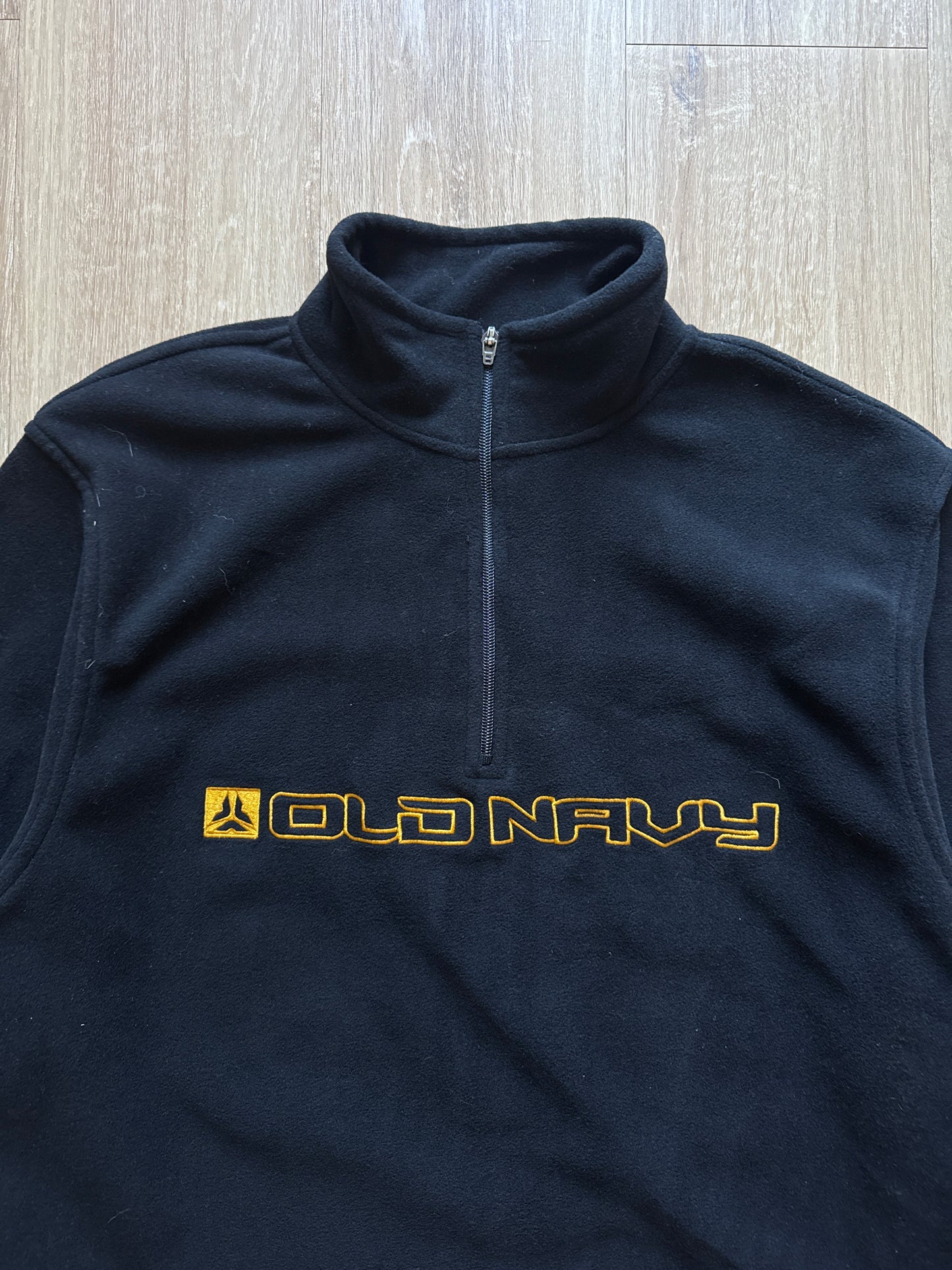 Vintage Old Navy Black Fleece Quarter Zip Pullover