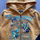 Ed Hardy Women’s Marigold Butterflies Cropped Full Zip Hoodie