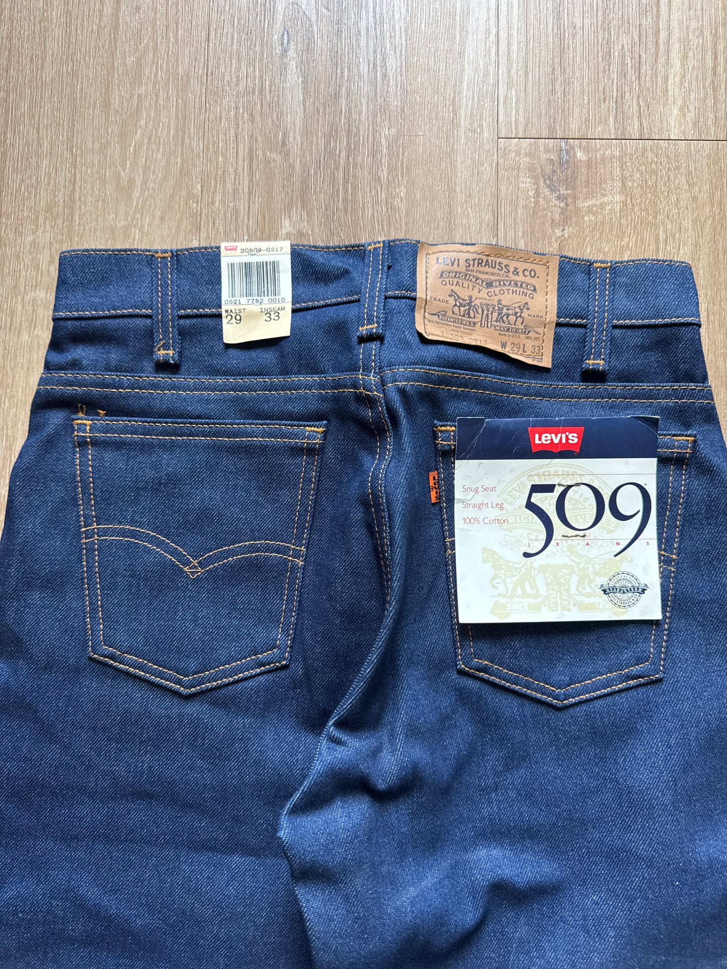 Vintage 1989 Levi’s 509 Slim Straight Boot Adjacent Cut Blue Denim Jeans