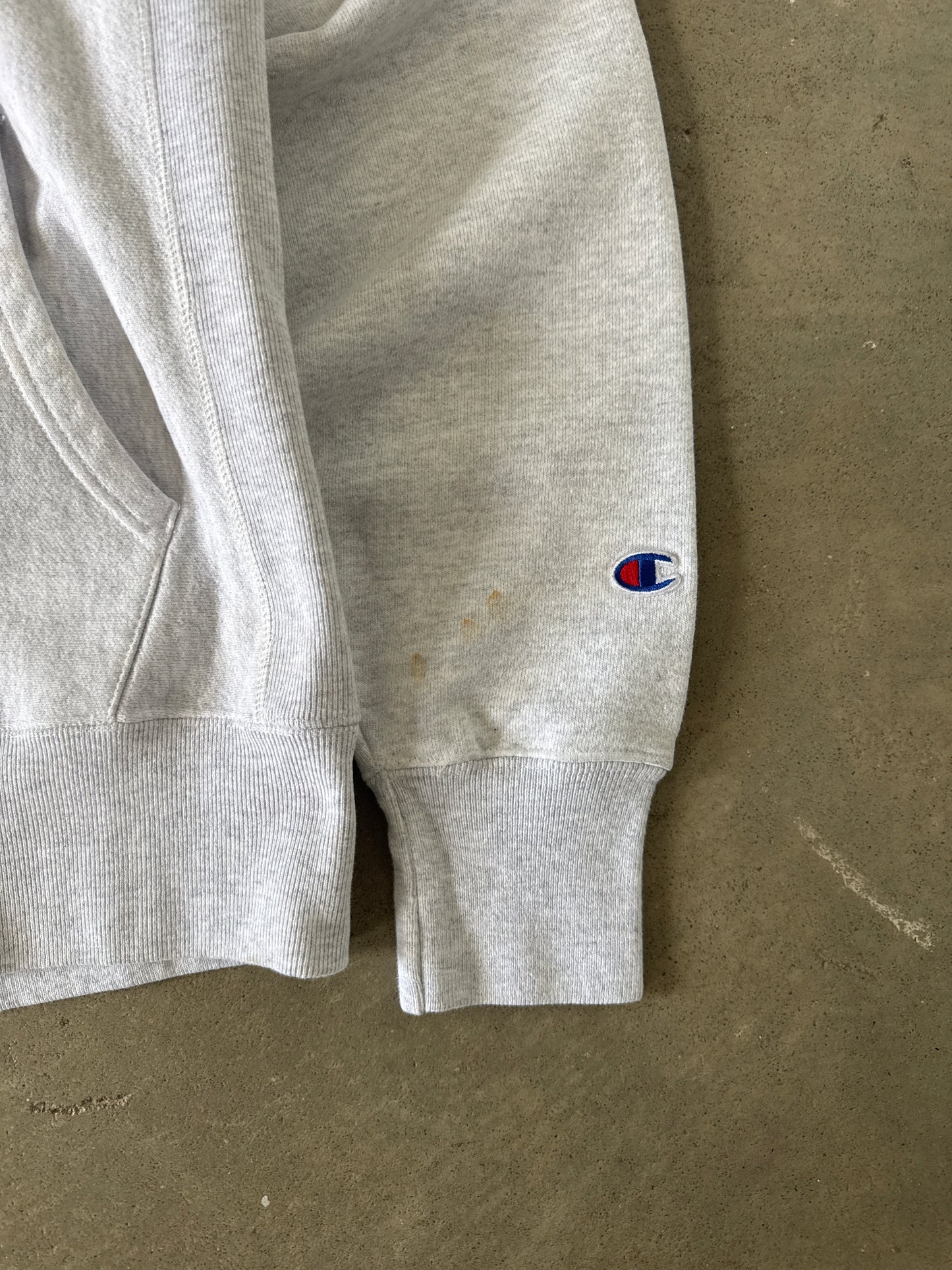 Vintage Champion Reverse Weave Heather Grey Hooded Zip Up