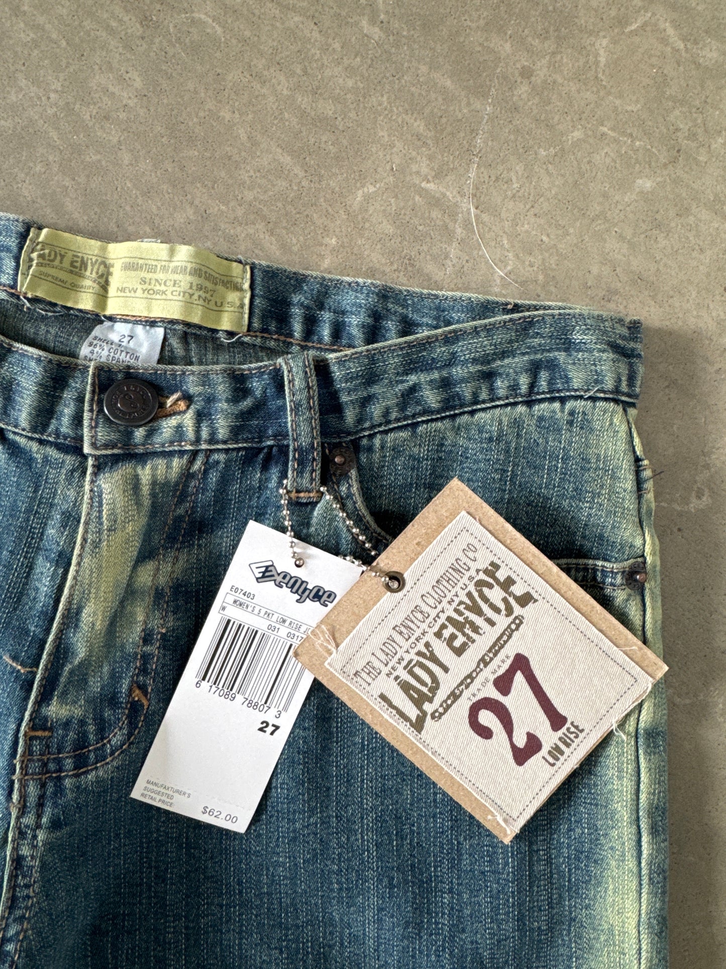 Vintage Y2K Women’s Enyce Low Rise Bleach Stripe Denim Jeans