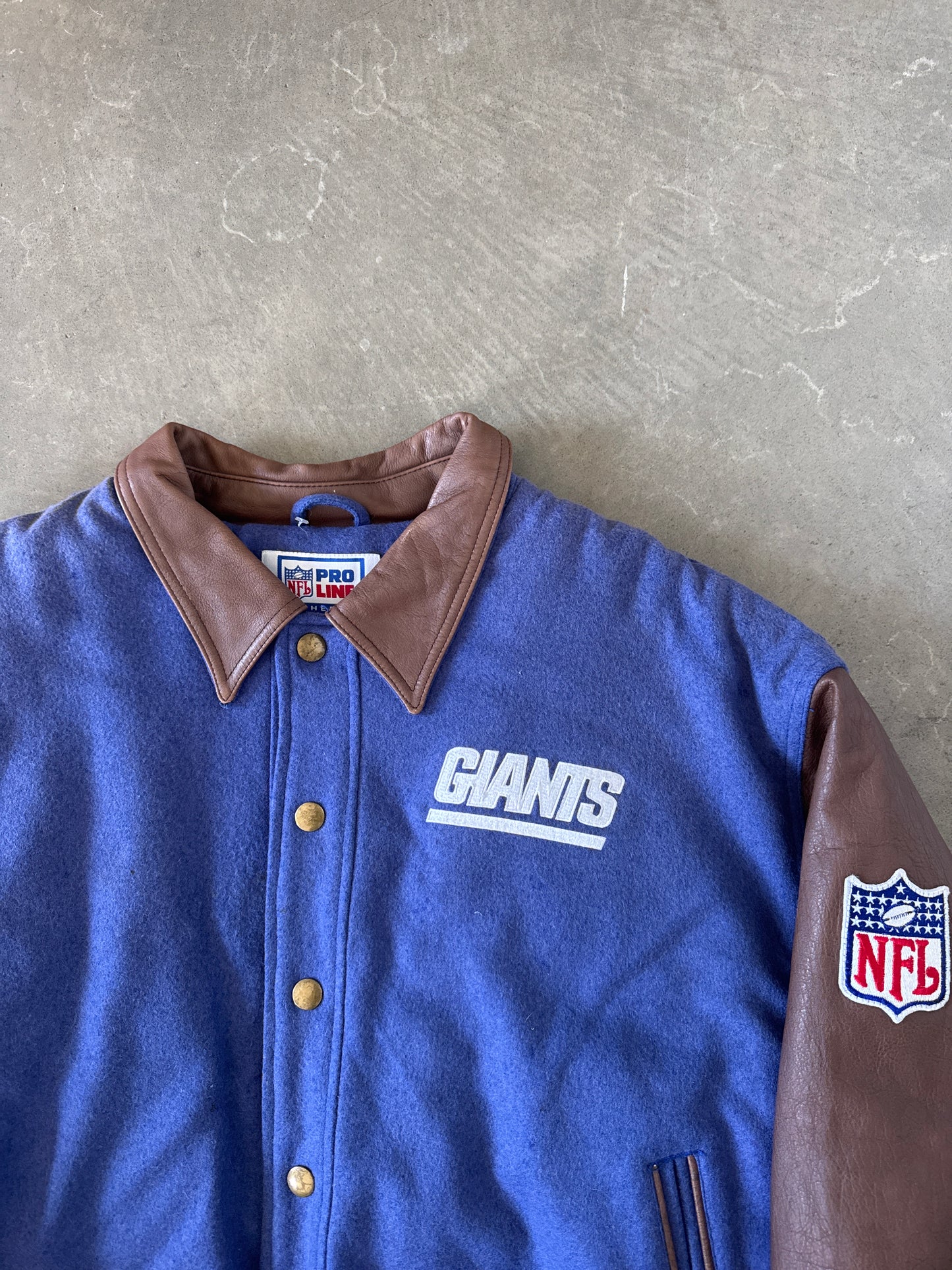 Vintage Starter New York Giants Leather Varsity Jacket