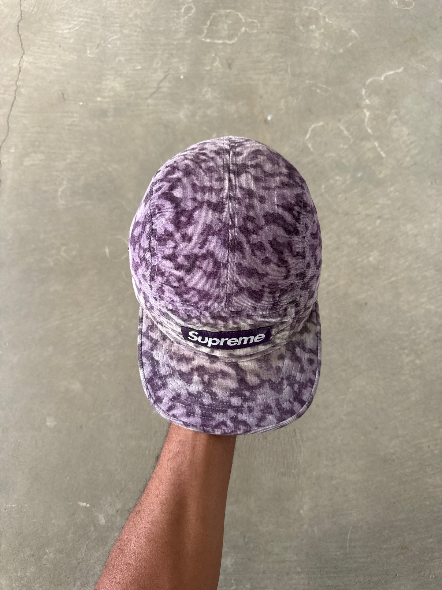 Supreme Liberty Fabric Purple Leopard Print Camp Cap
