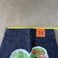 Evisu Japanese Green Wave Art Selvedge Denim Jeans