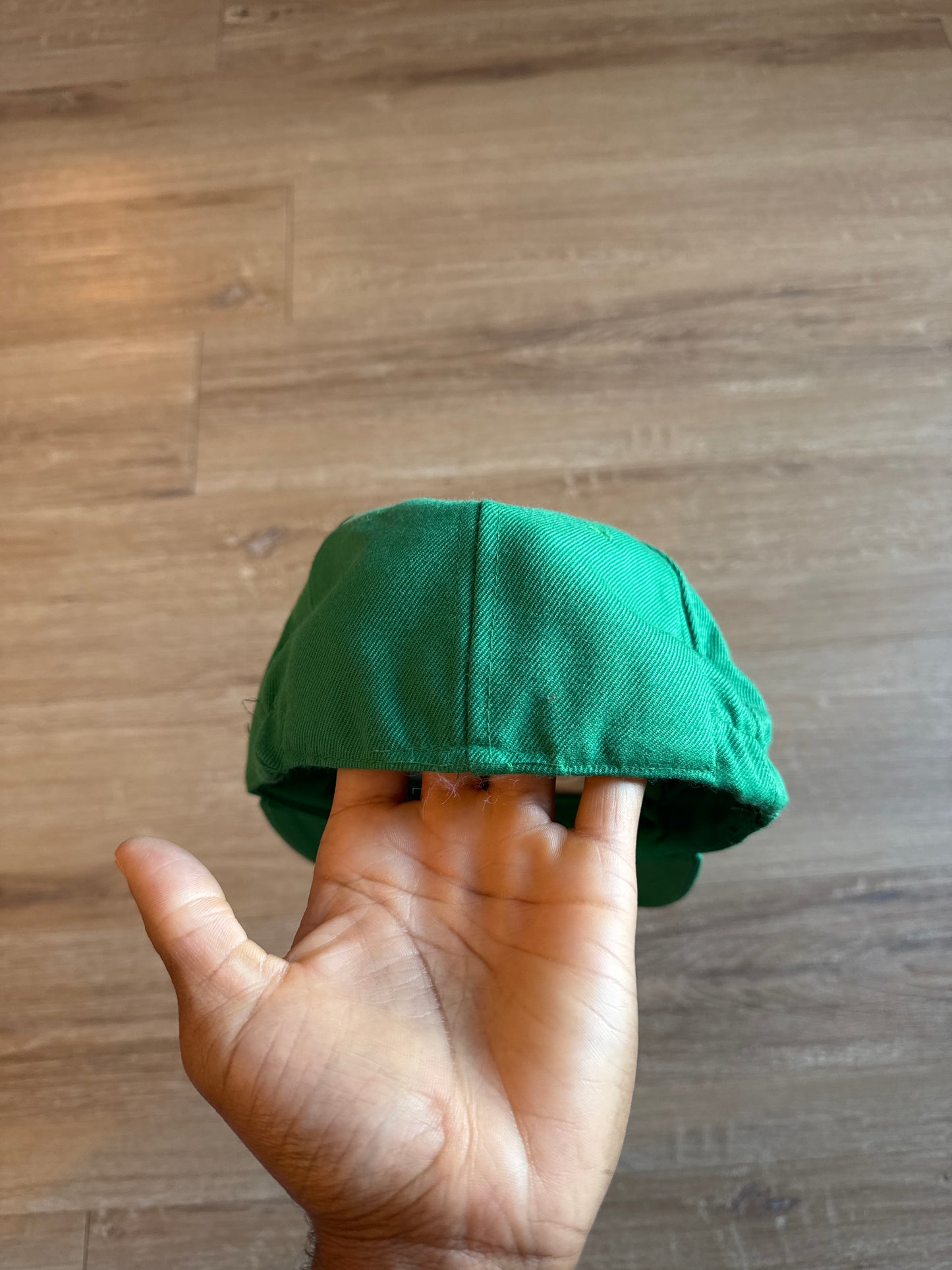 Vintage 90s Nike Logo Teal Elastic Fitted Hat