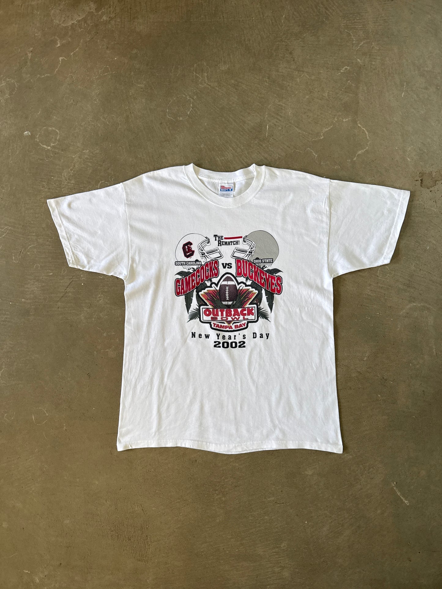 Vintage 2002 Outback Bowl University Of South Carolina Gamecocks Ohio State Tee