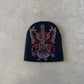 Vintage Y2K Rock & Roll Guitar Bedazzled Skully Beanie Hat