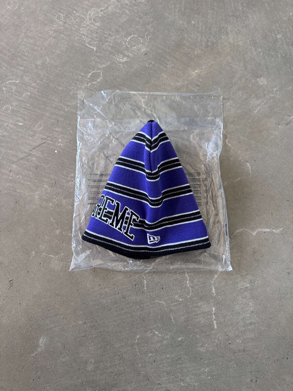 Supreme New Era Purple Stripe Beanie (FW26)