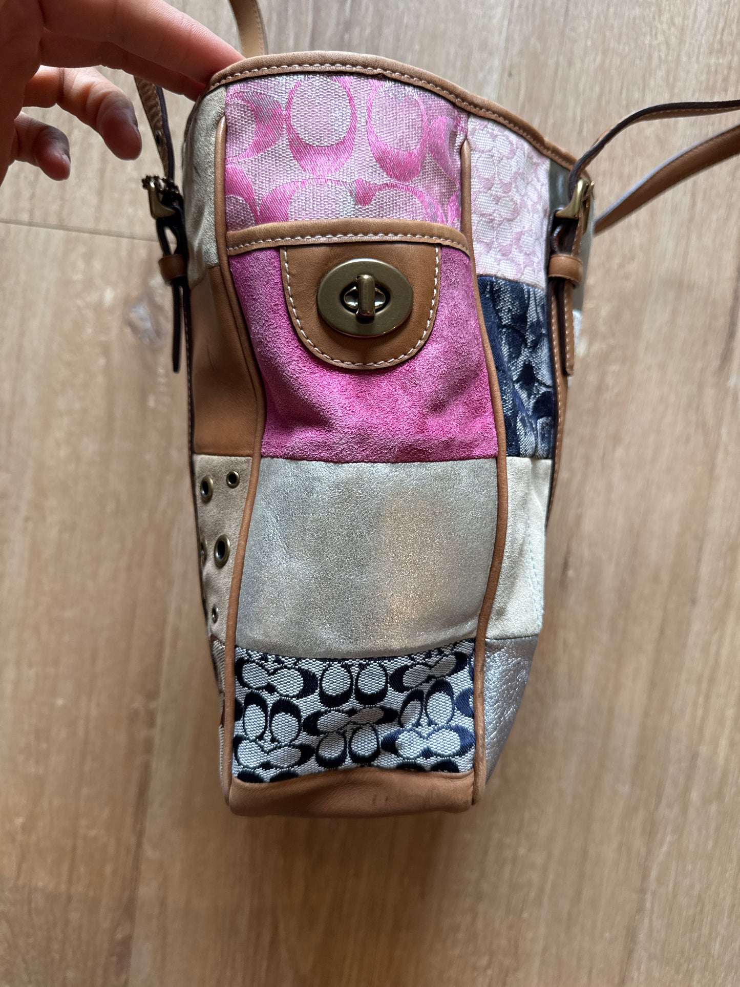 Coach Signature Sufflette Leather Handbag Tote Purse