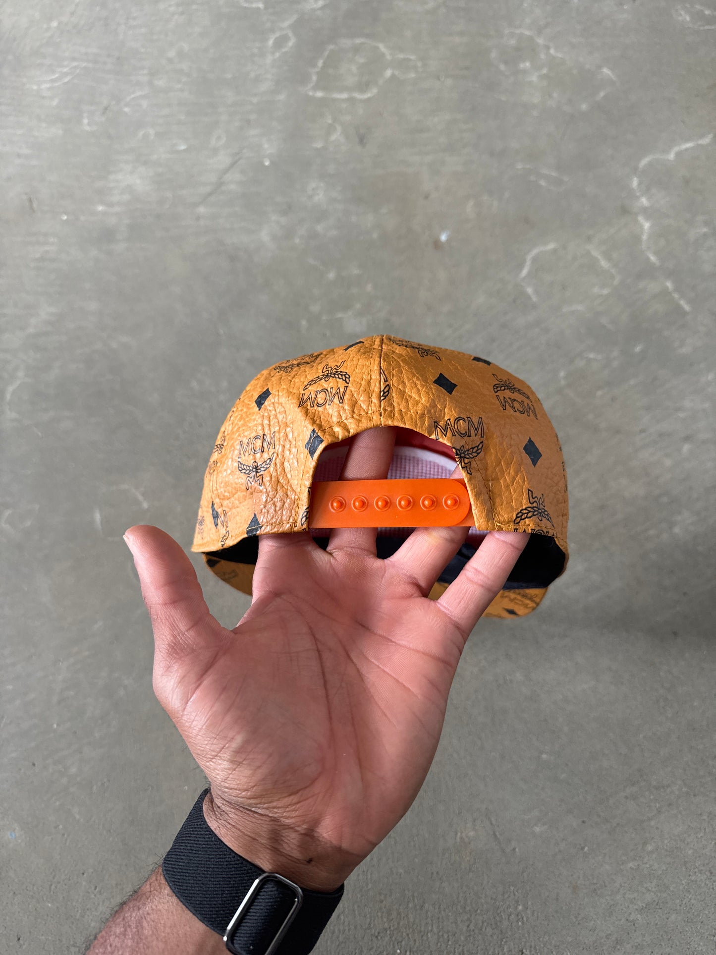Vintage 90s MCM München Monogram Snap Back Hat
