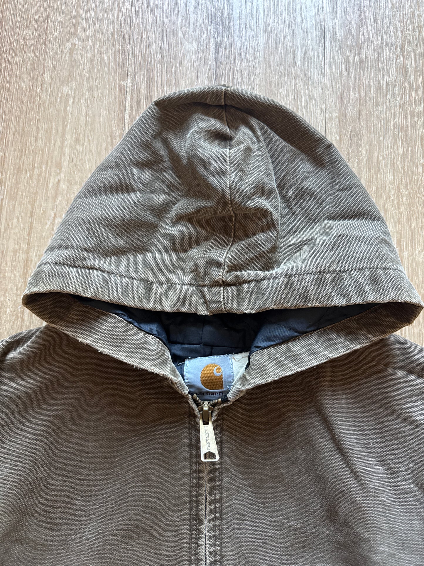 Vintage Youth Carhartt Brown Distressed Faded Work Jacket