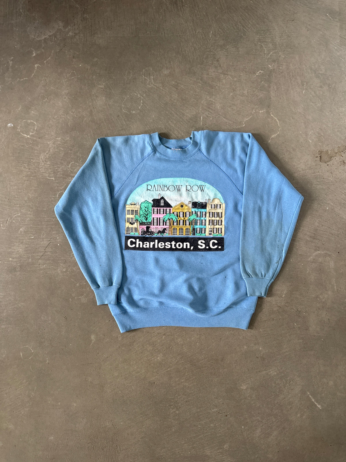 Vintage 90s Charleston South Carolina Rainbow Row Sweatshirt