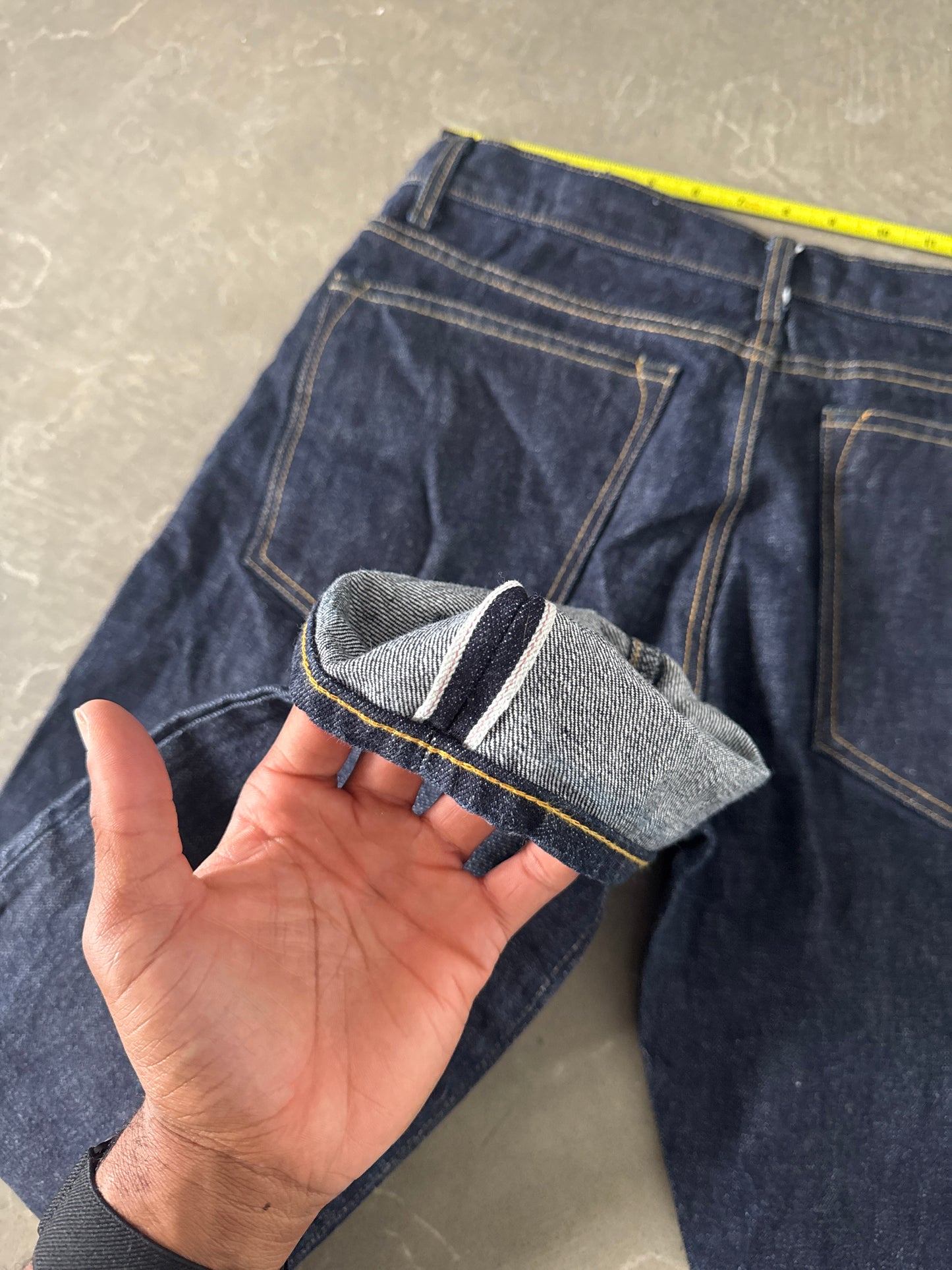 Imogene And Willie Dark Washed Straight Fit Selvage Denim Jeans
