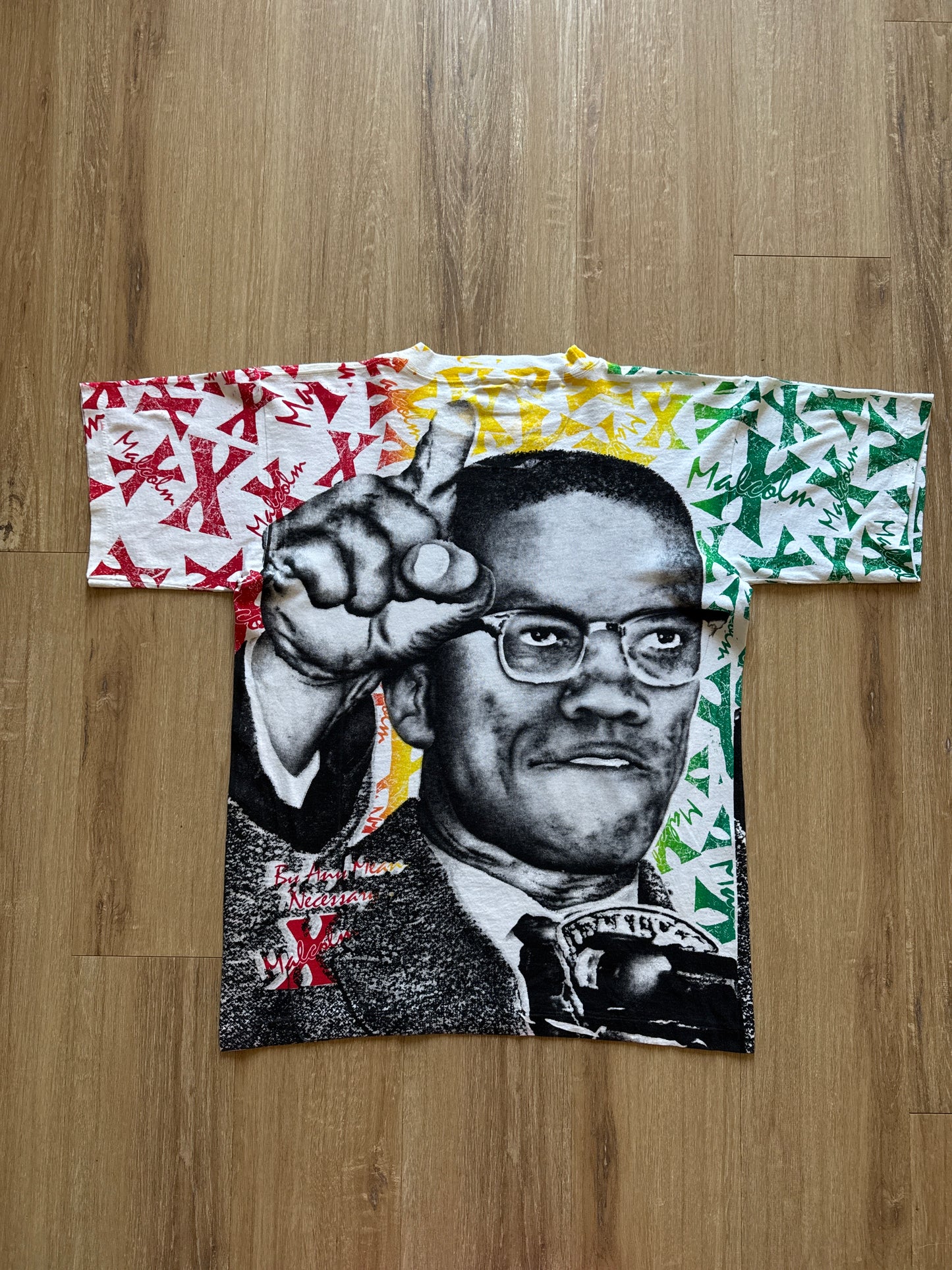 Vintage Malcolm X By Any Means Necessary All Over Print Tee