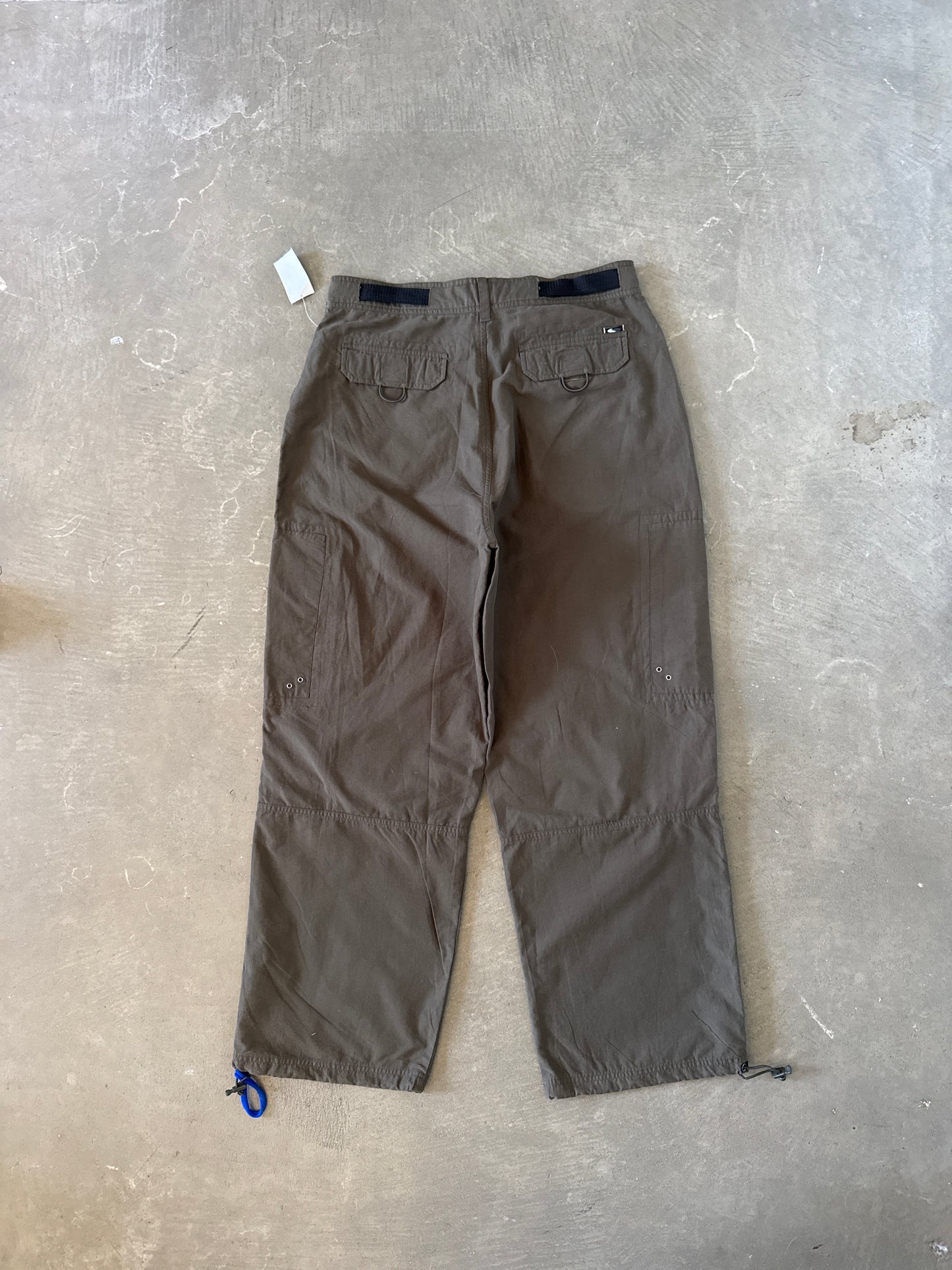 Vintage Y2K Ying Yang Baggy Olive Green Hiking Pants