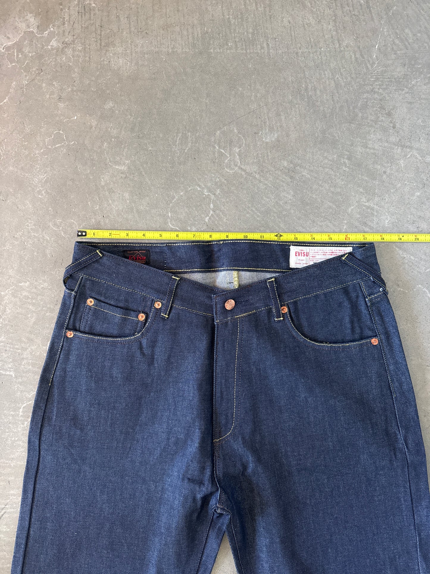 Evisu Embroidered Japanese Yellow Dog Art Salvage Denim Jeans