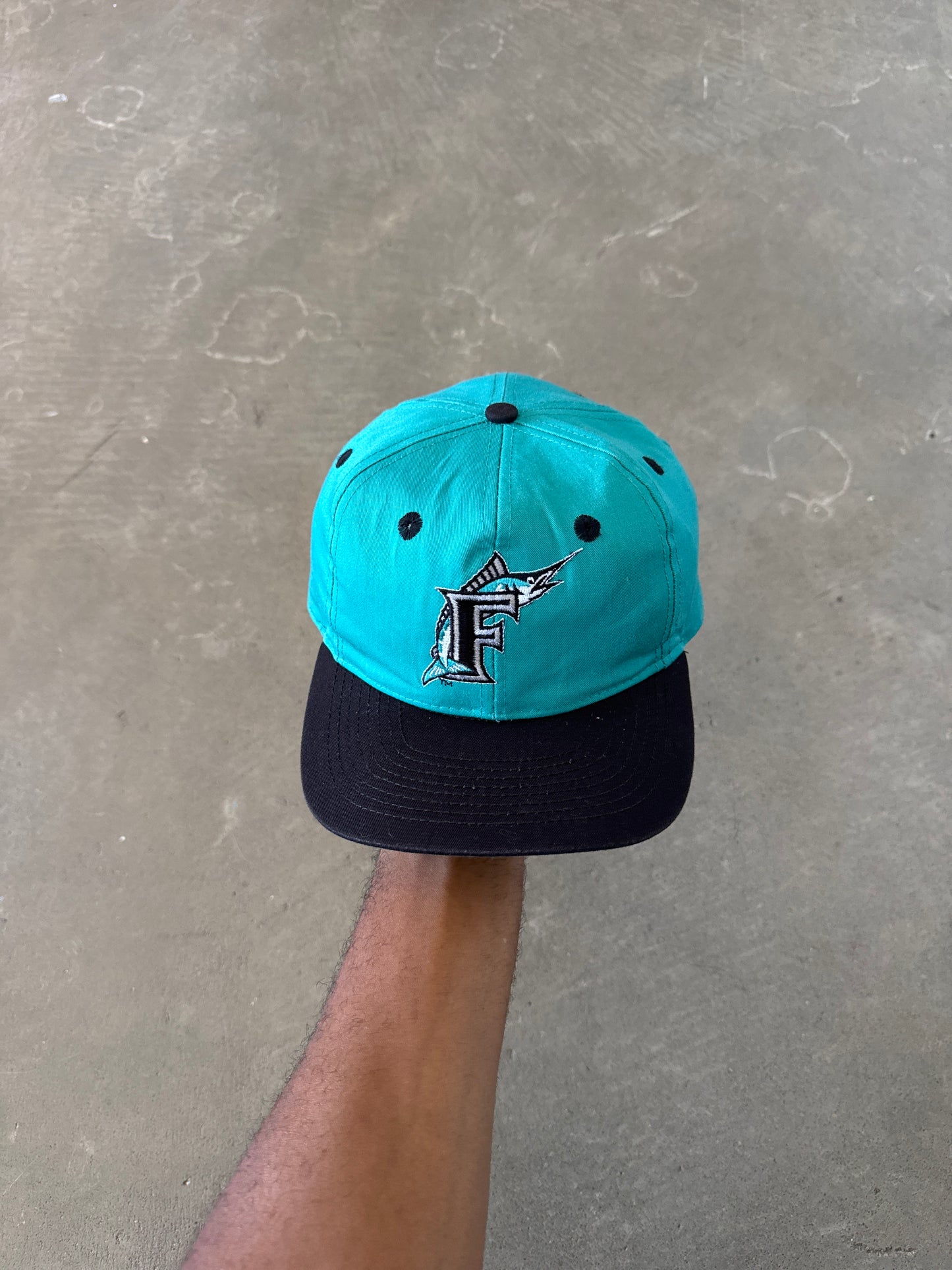 Vintage 90s Florida Marlins Snapback Hat