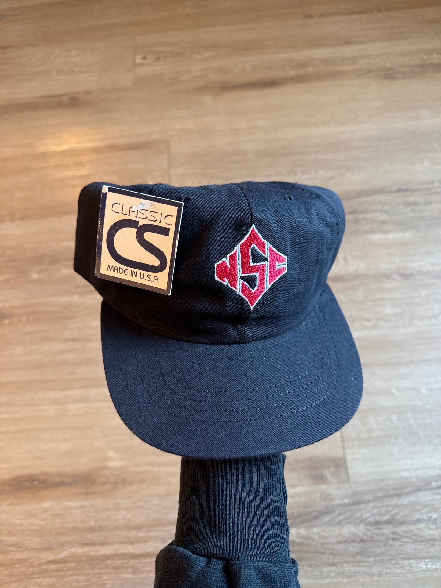 Vintage Collegiate Sportswear North Carolina State University Wolfpack Leather Strap Back Hat