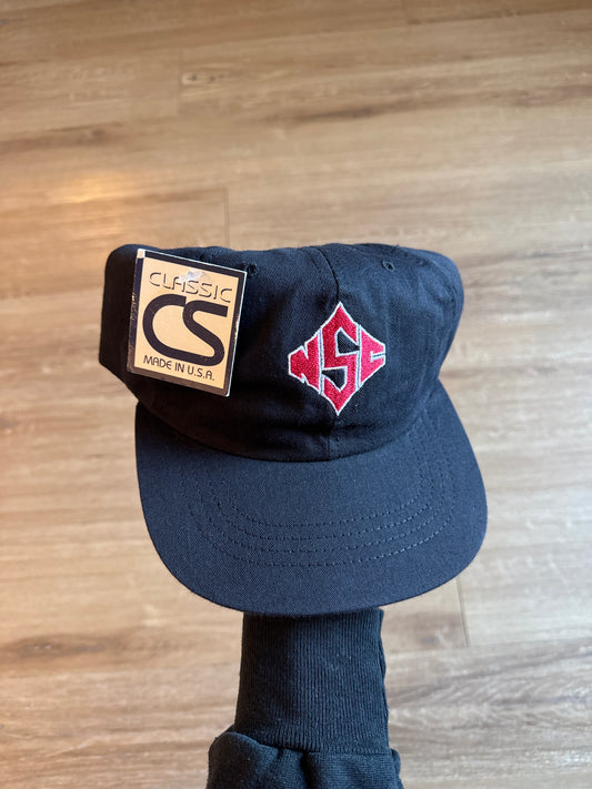 Vintage Collegiate Sportswear North Carolina State University Wolfpack Leather Strap Back Hat