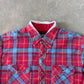 Vintage 90s Tradition Distressed Plaid Quilted Lined Flannel