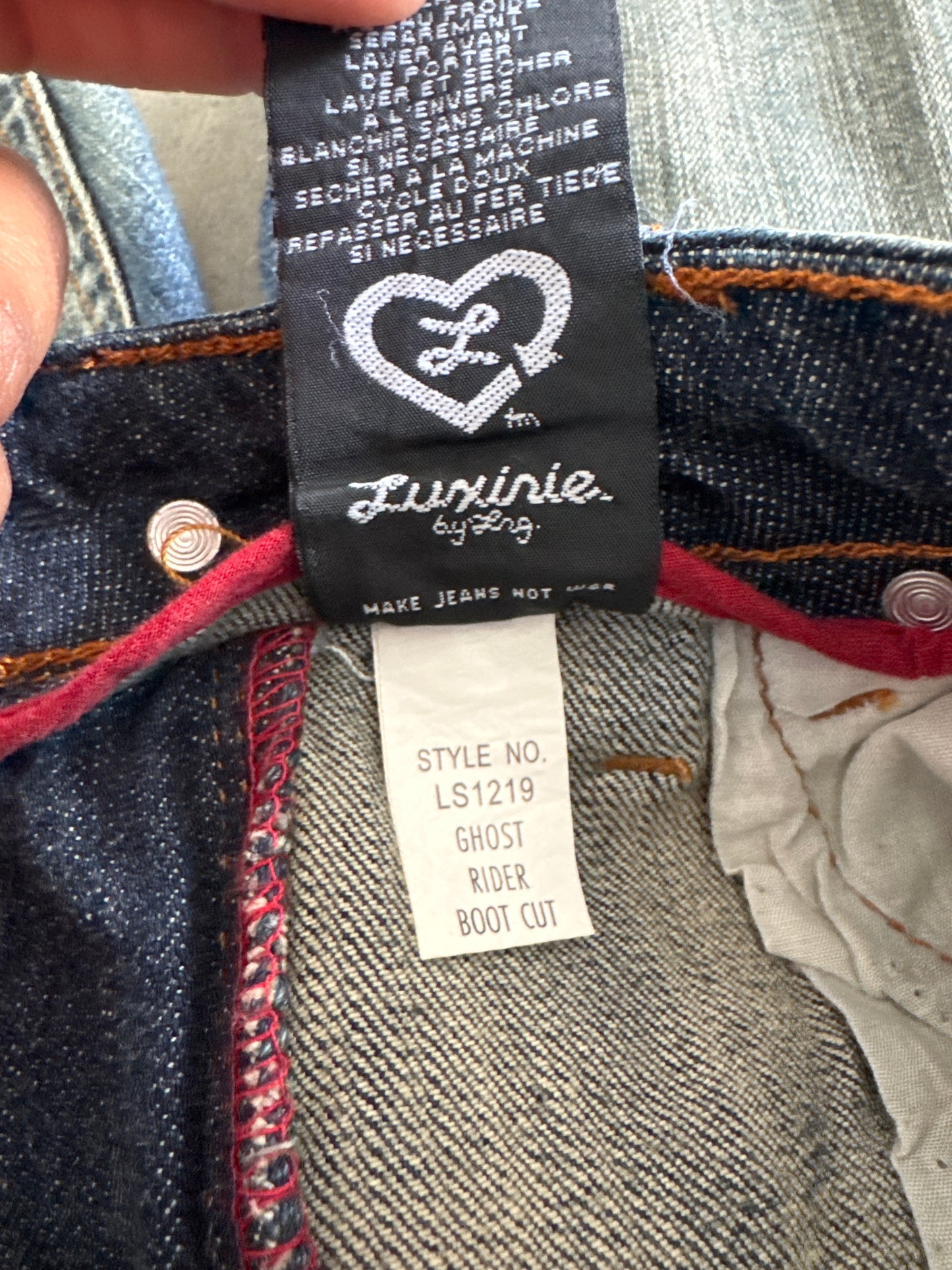 Vintage Y2K Women’s LRG Luxirie Ghost Rider Boot Cut Denim Jeans