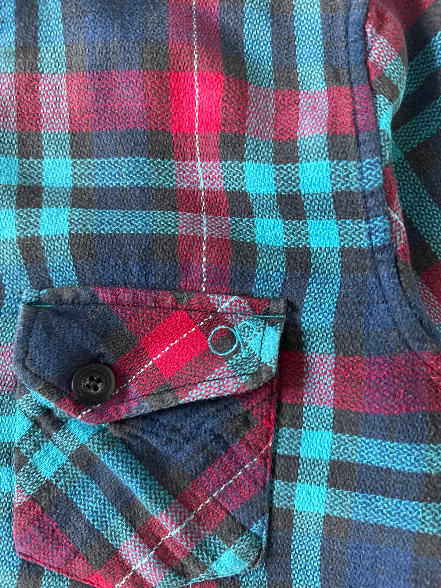 Vintage OP Ocean Pacific Plaid Flannel Cut Off Shirt