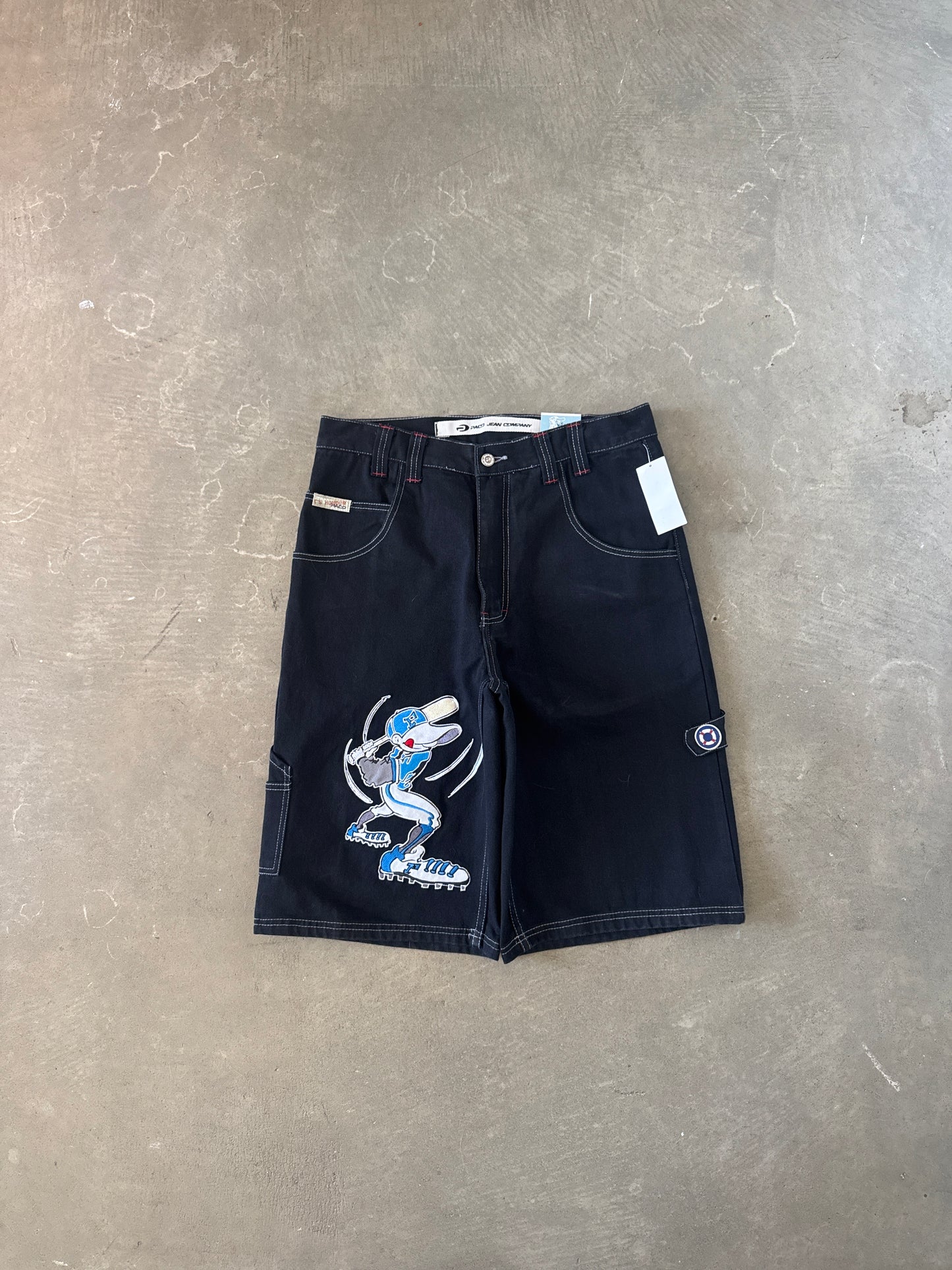 Vintage Y2K Paco Grand Slam Embroidered Denim Shorts