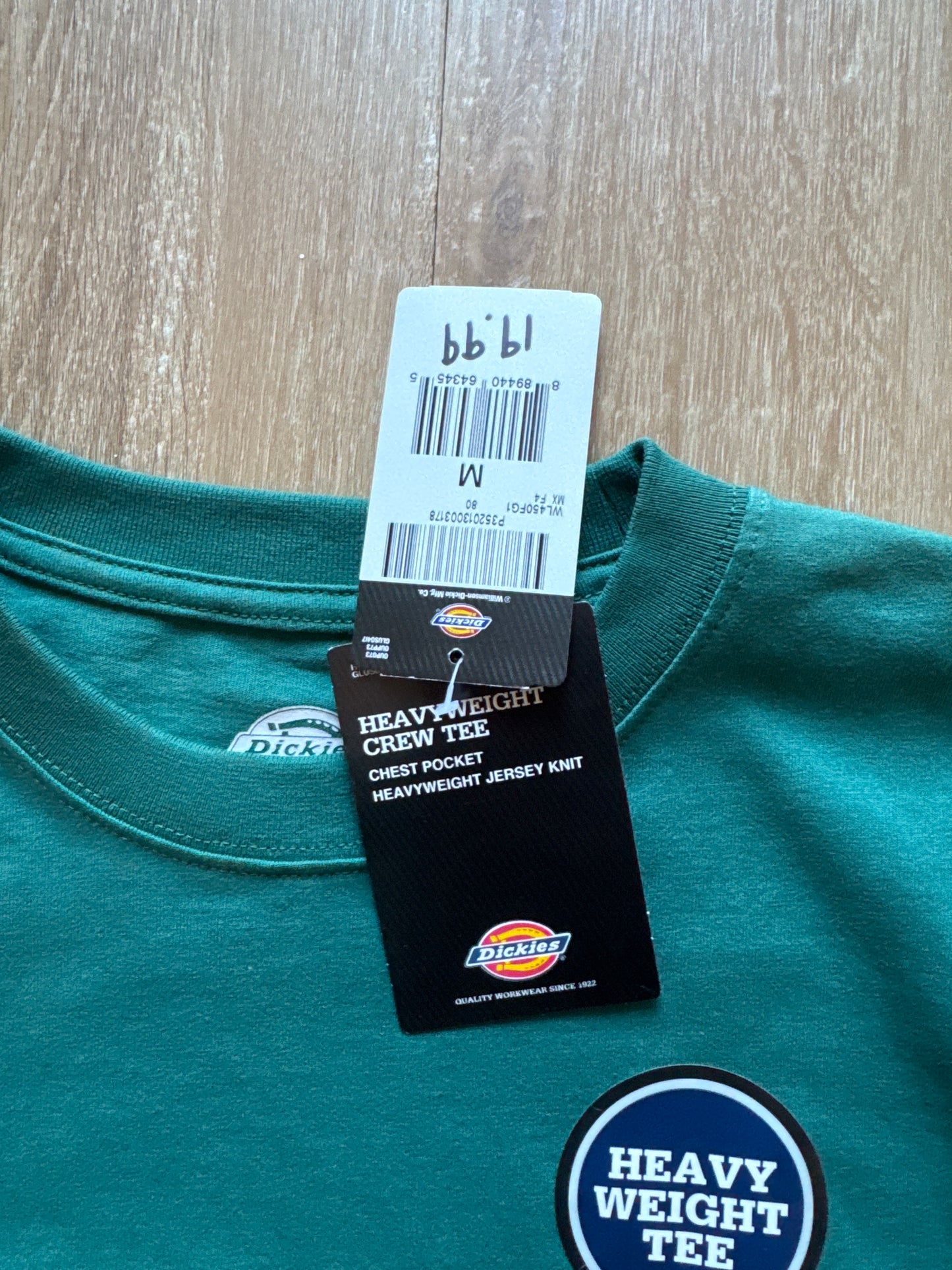 Dickies Chest Pocket Logo Heavyweight Jersey Knit Crew Long Sleeve Tee